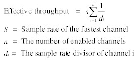 Data Acquisition Effective Throughput Rate general equation