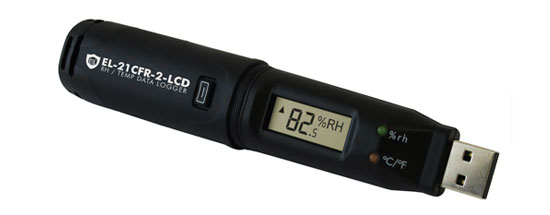EL-21CFR-2-LCD Temperature, Humidity, and Dew Point Data Logger