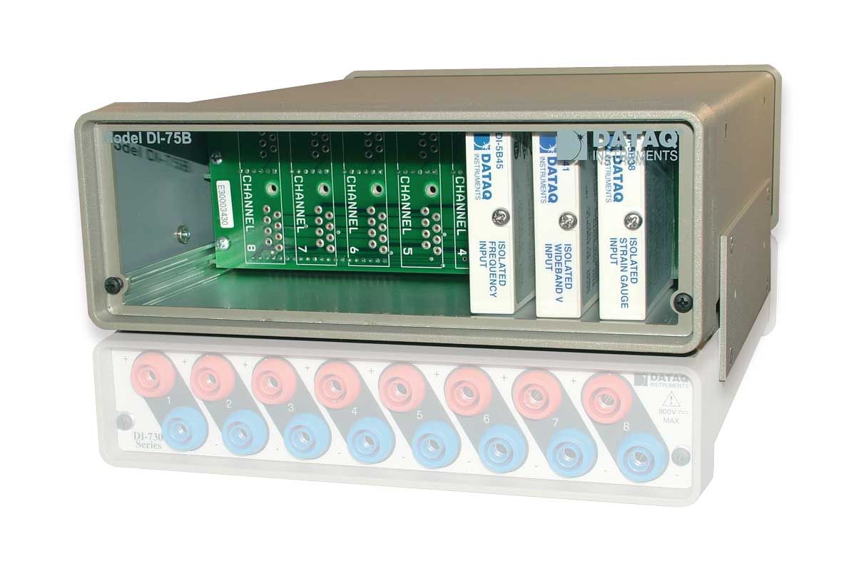 DI-75B Data Acquisition Expander on top of a DI-730 Data Acquisition System