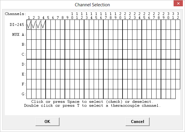 DI-245 Channel Selection Grid