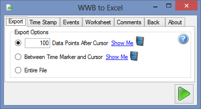 Export data to Excel from WWB