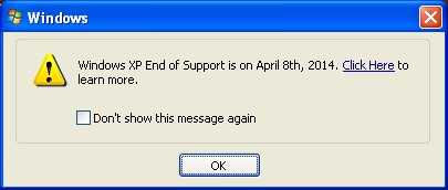 Discontinued support for Windows XP