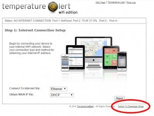 Temperature Alert server mode