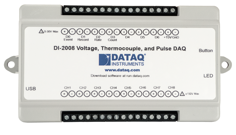 New model DI-2008 volt, milli-volt, thermocuople, and pulse DAQ