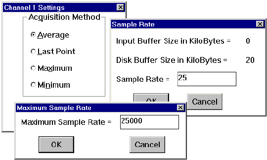 data acquisition IOS dialog boxes