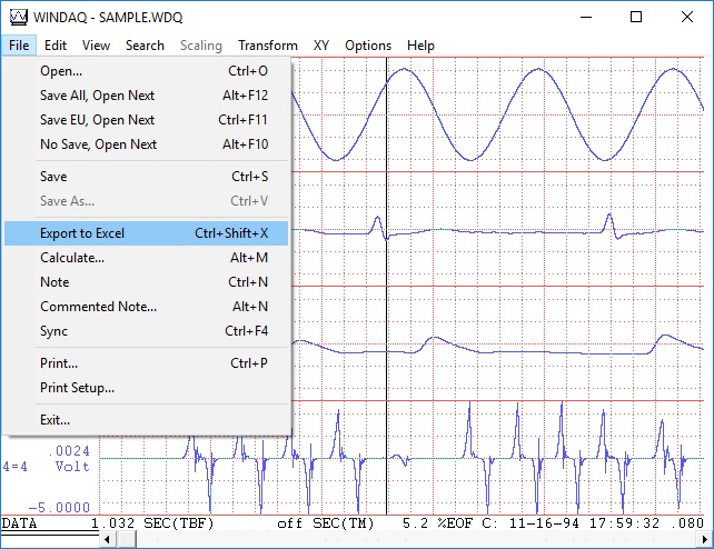 port values from your data acquisition device