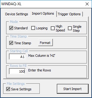 port values from your data acquisition device