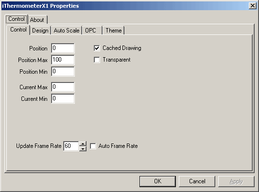 Properties of Thermometer control