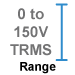 This amplifier module measures 0-150V RMS.