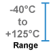 This data logger measures temperatures from -40 to +125°C (-40 to +257°F).