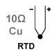 This amplifier module supports 10Ω Cu RTDs.