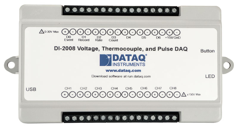 DI-2008 Thermocouple and Voltage Data Acquisition System