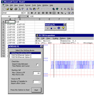 WinDaq/XL Data Acquisition Software