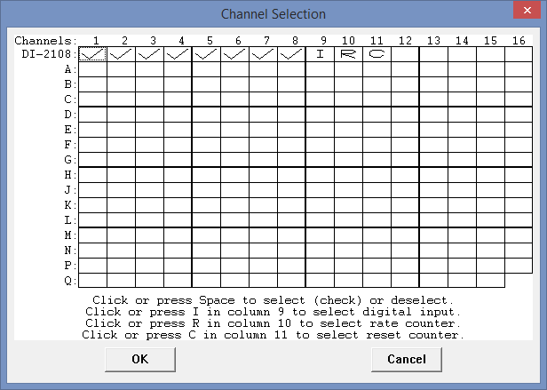 DI-2108 Channel Selection